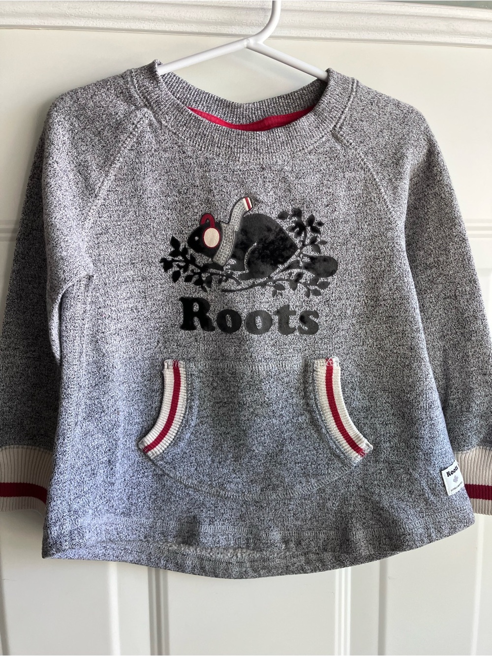 Roots grey winter Christmas long sleeve sweater 4T